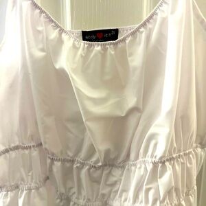 Dress, white, cotton material,BRAND NEW! Never worn.